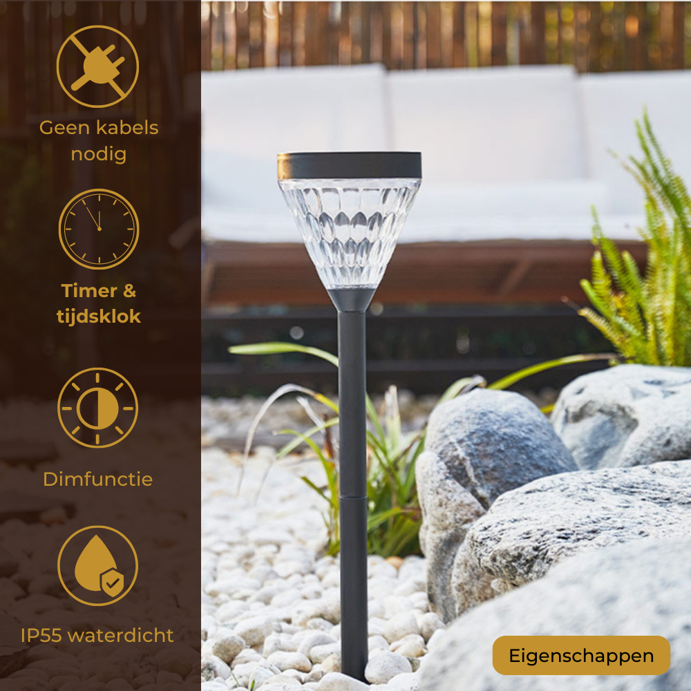 Lueas solar tuinlamp met app