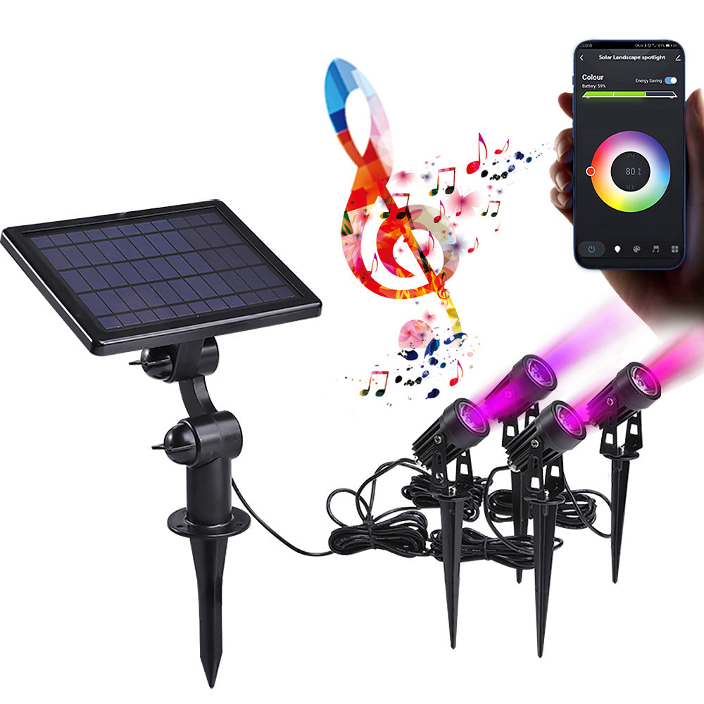 Lueas RGB solar tuinspots met app (4st)
