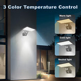 Wireless LED wall lamp with solar powered motion sensor