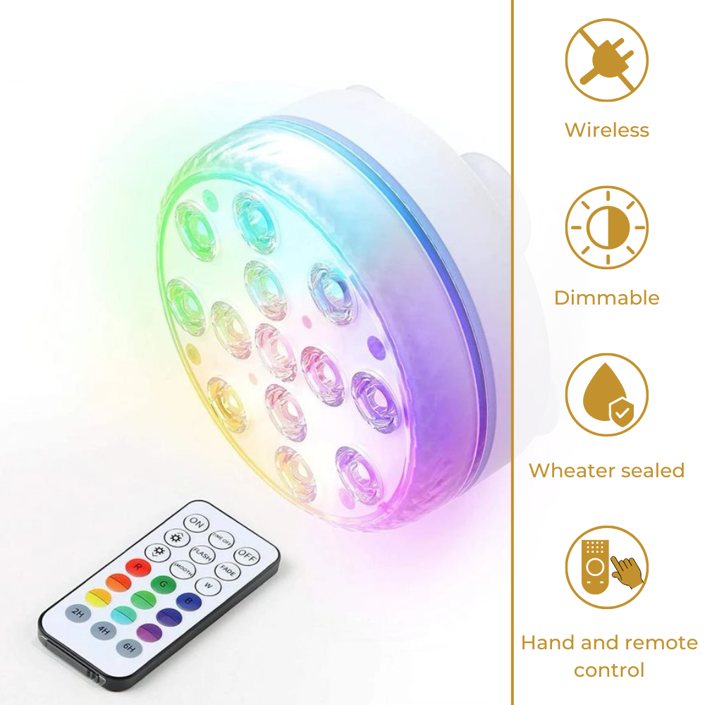 Wireless LED lights Waterproof - with Remote Control -2 pieces