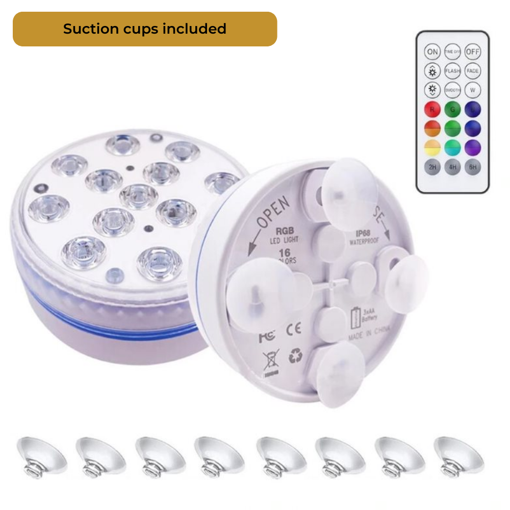 Wireless LED lights Waterproof - with Remote Control -2 pieces