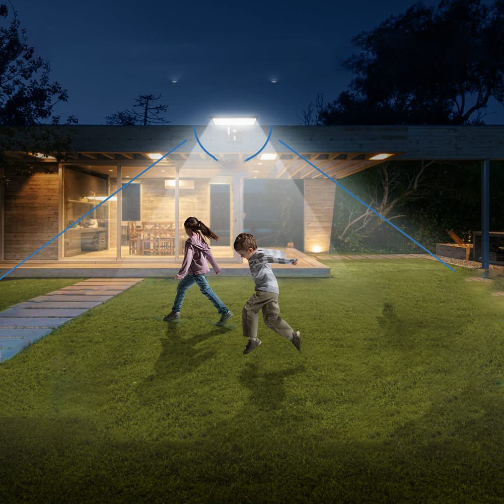 Draadloze LED muurlamp met bewegingssensor op zonne-energie